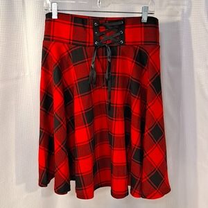 Women's Red & Black Plaid Skirt